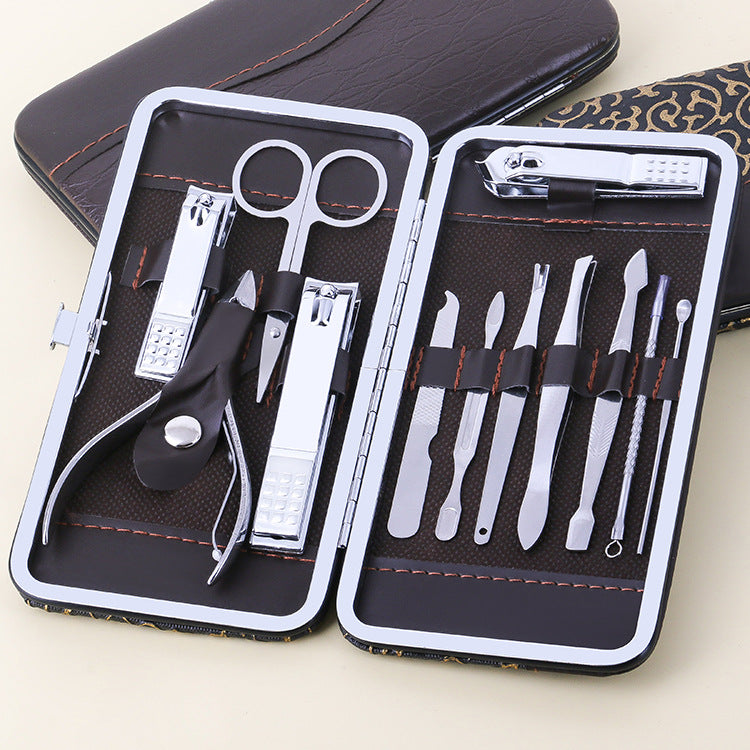 Smiling face nail clippers 12 piece set, nail clipper set, home beauty set, nail and foot repair tools, nail clipper set - Decent luxury
